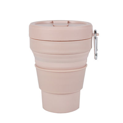 tragbare faltbare Kaffeetasse des Silikon-16oz mit Deckel und Strohen