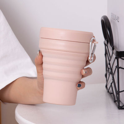 tragbare faltbare Kaffeetasse des Silikon-16oz mit Deckel und Strohen