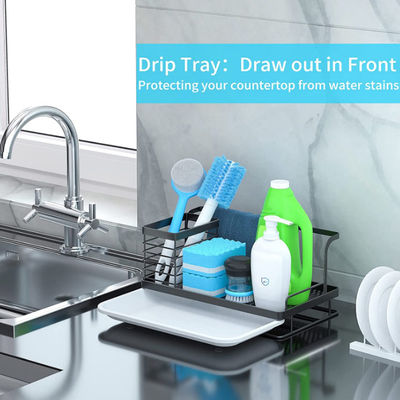 Wannen-Transportgestell-Organisator Stainless Steel mit entfernbarem Abfluss Pan für Schwamm