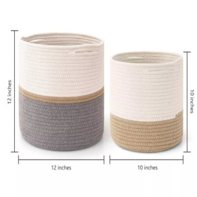 Baumwollseil-Betriebskorbgeflecht Korb 10" 12" Blumen-Topf-Boden-Innenpflanzer für Hauptdekor