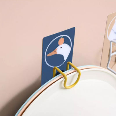Karikaturedelstahlfreischnittbadezimmerküchenwandbehang-Tuchhaken