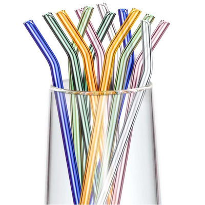 Wiederverwendbare Glasstroh-mehrfache farbige Borosilicat-Glastrinkhalme