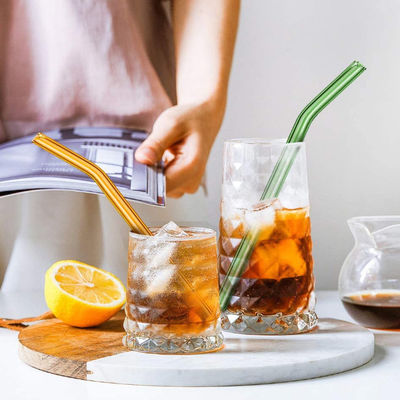 Wiederverwendbare Glasstroh-mehrfache farbige Borosilicat-Glastrinkhalme