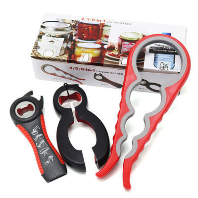 5 in 1 multi Funktion Dosenöffner-Flaschen-Öffner-Ausrüstung mit Silikon-Griff