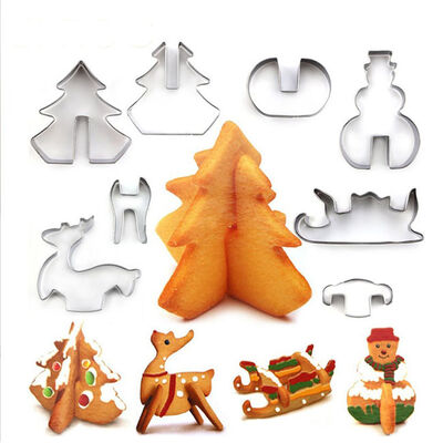 Keks-Form-Satz des DIY-Edelstahl-Weihnachts-Reihen-Plätzchen-Schneider-3D
