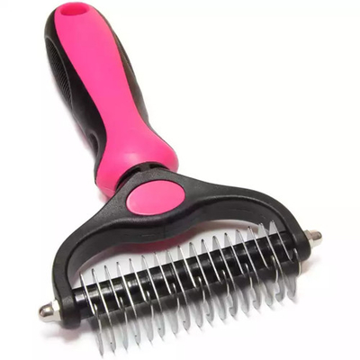 Kamm Cat Dog Pet Shedding Demattings Deshedding bürsten lang Griff-Edelstahl