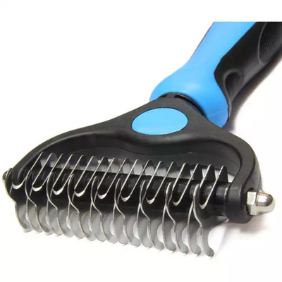 Kamm Cat Dog Pet Shedding Demattings Deshedding bürsten lang Griff-Edelstahl