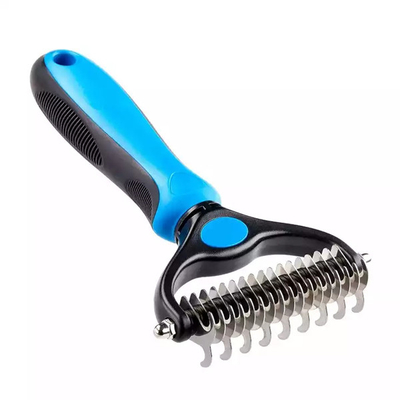 Kamm Cat Dog Pet Shedding Demattings Deshedding bürsten lang Griff-Edelstahl