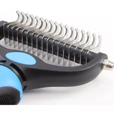 Kamm Cat Dog Pet Shedding Demattings Deshedding bürsten lang Griff-Edelstahl