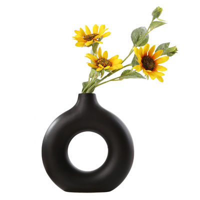 Nordischer runder Blumen-Donut-MehrfarbenVase für Hauptdekor