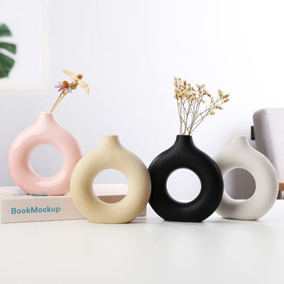 Nordischer runder Blumen-Donut-MehrfarbenVase für Hauptdekor