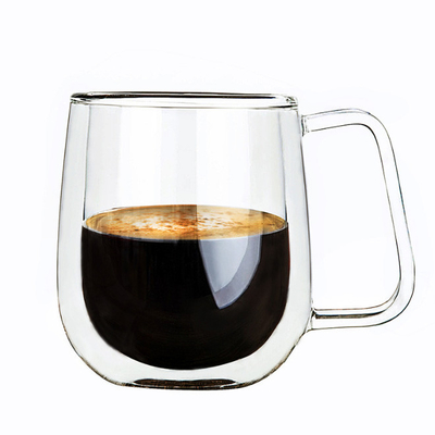 Kaffeetasse-doppel-wandige Isoliergläser des Klarglas-12oz