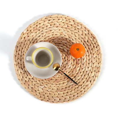 Wasser-Hyacinth Round Braided Rattan Woven-Platzmatten 25cm