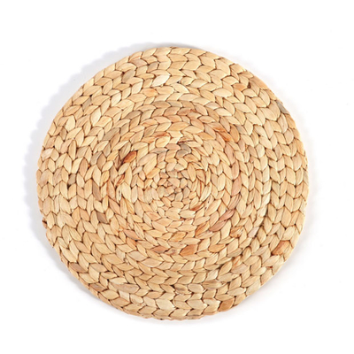 Wasser-Hyacinth Round Braided Rattan Woven-Platzmatten 25cm
