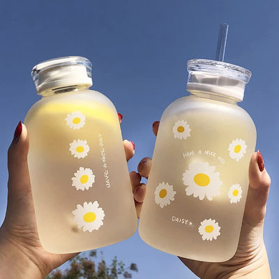 Juice Cute Water Bottle With-Skala-tragbares transparentes der Milch-480ml