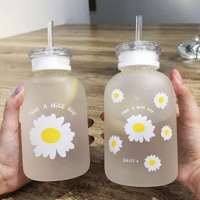 Juice Cute Water Bottle With-Skala-tragbares transparentes der Milch-480ml