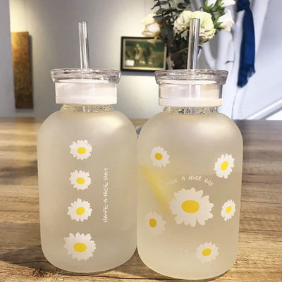 Juice Cute Water Bottle With-Skala-tragbares transparentes der Milch-480ml