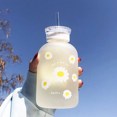 Juice Cute Water Bottle With-Skala-tragbares transparentes der Milch-480ml