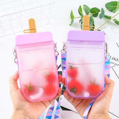 nette Plastikflasche des Wasser-300ml Mehrfarben mit Stroh
