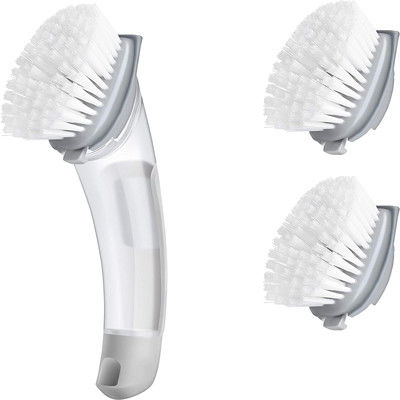 Spülbecken-Topf Pan Scrubbing Gray Plastic Dish bürsten mit Seifenspender