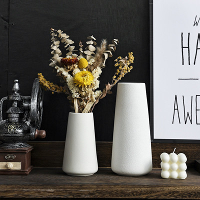 Minimalismus-Art-weißer keramischer Vase für Schlafzimmer-Küchen-Wohnzimmer-Schreibtisch
