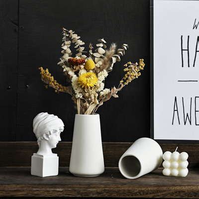 Minimalismus-Art-weißer keramischer Vase für Schlafzimmer-Küchen-Wohnzimmer-Schreibtisch