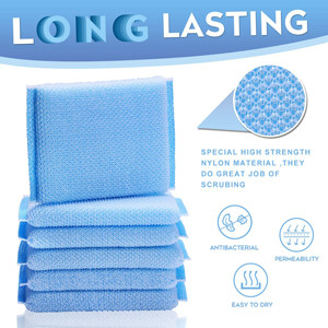 Blaue Schrubbpads aus Nylon, langlebig und wiederverwendbar