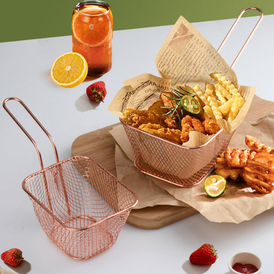 Pommes-Frites-Korb-Küchenzubehör aus Edelstahl mit langem Griff
