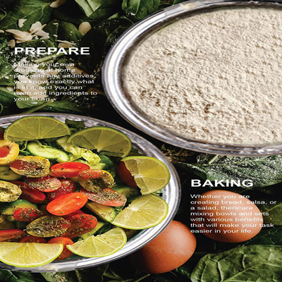 Edelstahl Rührschüssel Salat zum Backen und Marinieren