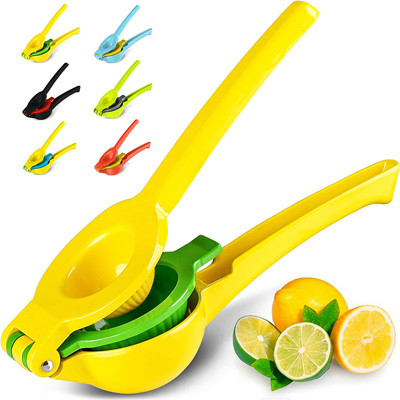 Gelbes Metallhandjuicer-Zitronen-Quetscher 2-In-1Modern