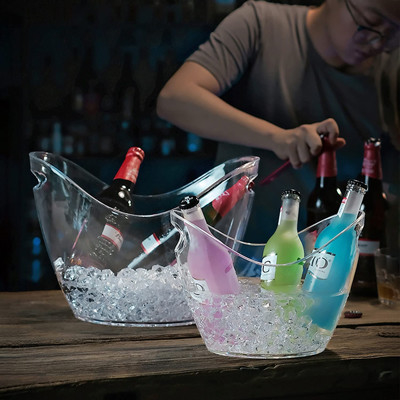 Ovales Speicherpartei-Plastikgetränk 5 Liter-Eis-Eimer für Bierflasche