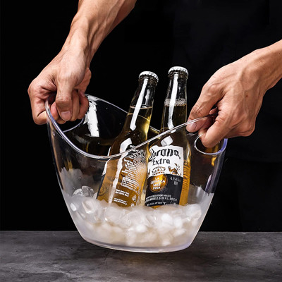 Ovales Speicherpartei-Plastikgetränk 5 Liter-Eis-Eimer für Bierflasche