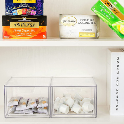 2 Satz-Make-uporganisator-Storage Drawers Plastic-Voorratsbehälter stapelbar