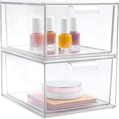 2 Satz-Make-uporganisator-Storage Drawers Plastic-Voorratsbehälter stapelbar