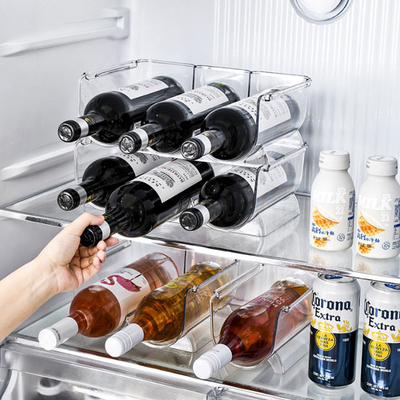 Kühlschrank-Voorratsbehälter-stehen Plastikwein-Wasser-Flaschen-Halter stapelbar
