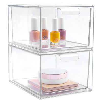 Multifunktionsmake-upstapelbarer klarer Plastikorganisator Drawers With Lid