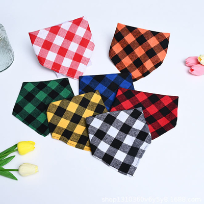 Kleine mittelgroße Hundewelpen-Büffel-Plaid-Hundbandana-Baumwolle 100%
