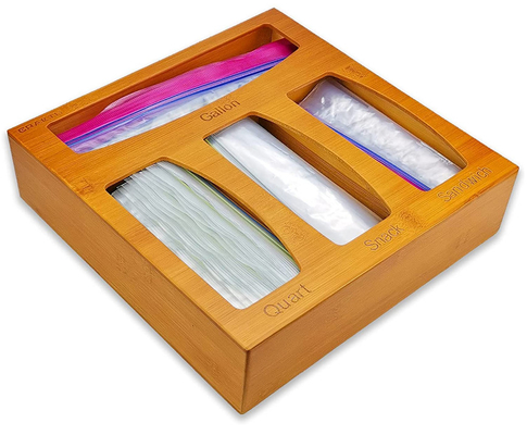 Fach-Bambusküchen-Geräte Ziploc-Taschen-Speicher-Organisator For Food