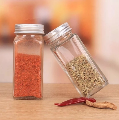 Küchen-quadratische Gewürz-Gläser 12pcs 120ml mit Shaker Lids And Airtight Metal-Deckeln