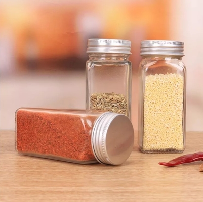 Küchen-quadratische Gewürz-Gläser 12pcs 120ml mit Shaker Lids And Airtight Metal-Deckeln