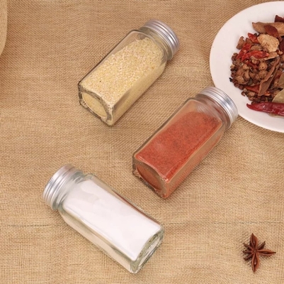 Küchen-quadratische Gewürz-Gläser 12pcs 120ml mit Shaker Lids And Airtight Metal-Deckeln