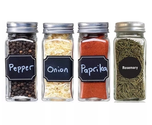 Küchen-quadratische Gewürz-Gläser 12pcs 120ml mit Shaker Lids And Airtight Metal-Deckeln