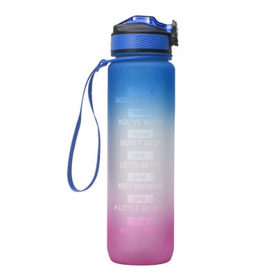 32 Unze-Wasser-Flasche mit freier Trinkwasser-Flasche des Stroh-BPA mit Stunden erhöhen Wasser-Aufnahme von den ganzen Tag
