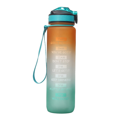 32 Unze-Wasser-Flasche mit freier Trinkwasser-Flasche des Stroh-BPA mit Stunden erhöhen Wasser-Aufnahme von den ganzen Tag