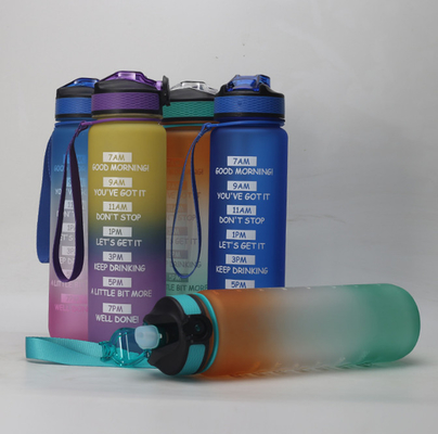 32 Unze-Wasser-Flasche mit freier Trinkwasser-Flasche des Stroh-BPA mit Stunden erhöhen Wasser-Aufnahme von den ganzen Tag