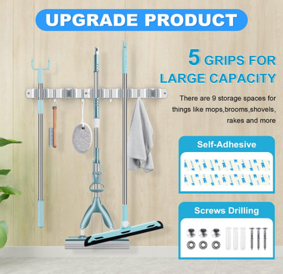60cm Wand-Berg-Edelstahl-Mopp und Besen-Halter-Organisator