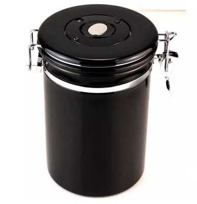 Edelstahl 500g wesentlicher Kanister Barista Tools Coffee Airtight mit CO2-Ventil und Löffel