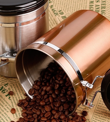 Edelstahl 500g wesentlicher Kanister Barista Tools Coffee Airtight mit CO2-Ventil und Löffel