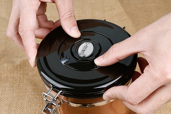 Edelstahl 500g wesentlicher Kanister Barista Tools Coffee Airtight mit CO2-Ventil und Löffel