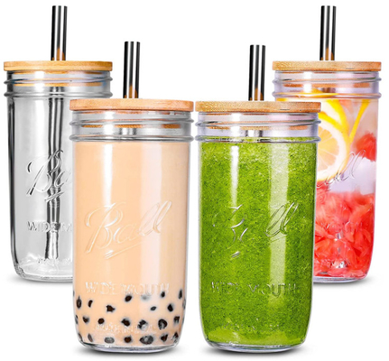 Tee-Schalen-wiederverwendbare breite Mason Mouth Smoothie Cups Mason-Glas-Trinkglas-Schalen der Blasen-500ml